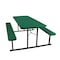 National Public Seating Rectangle Folding Picnic Table, Green, Plastic, 8 Seats, 72 in L, 29 1/2 in H Overall Plank BMPT3072-BK06 - alternate 5